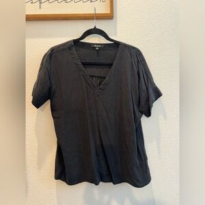 Madewell black V-neck short-sleeve top